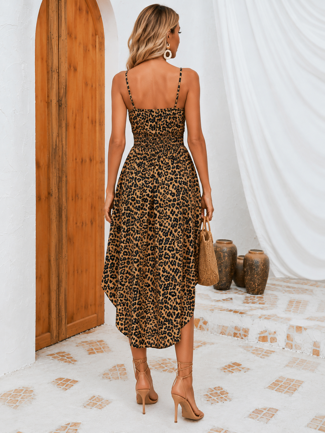 Bohemian Maxi Jurk met Smock Taille voor Dames
