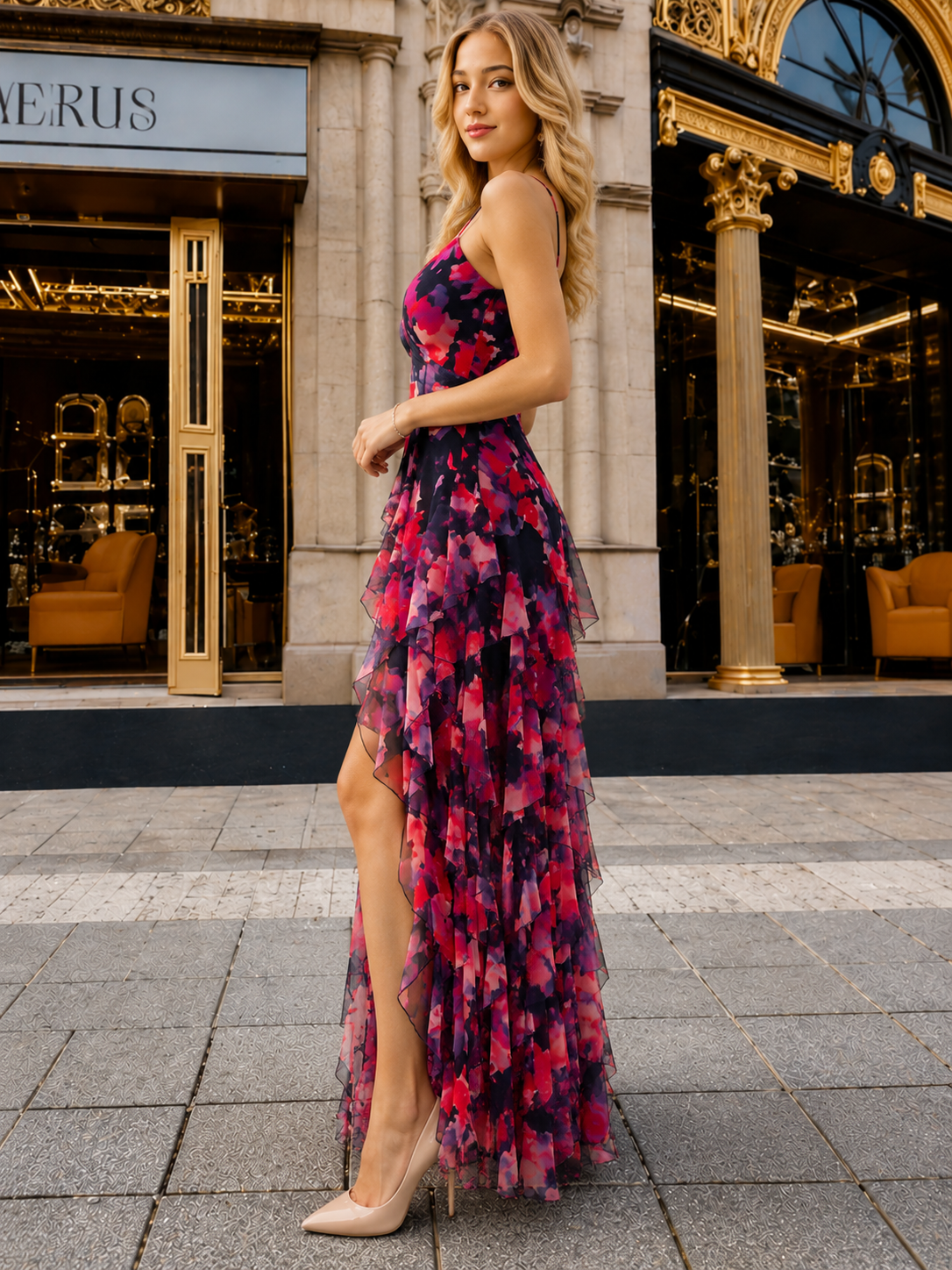 Elegante Bloemenprint Maxi Jurk voor Dames