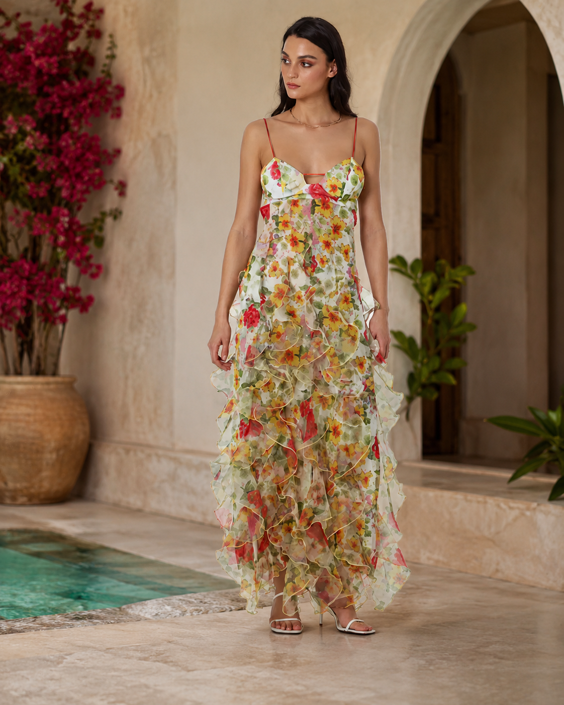 Elegante Bloemenprint Maxi Jurk voor Dames