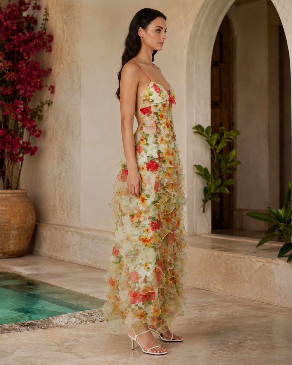 Elegante Bloemenprint Maxi Jurk voor Dames