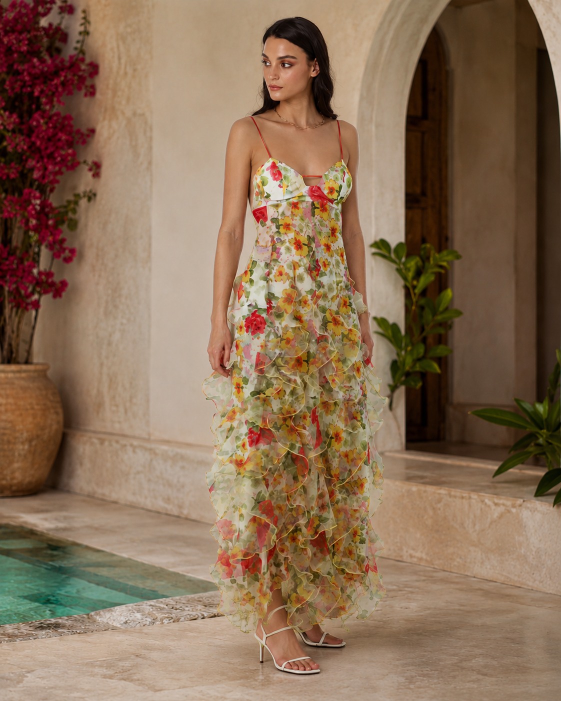 Elegante Bloemenprint Maxi Jurk voor Dames