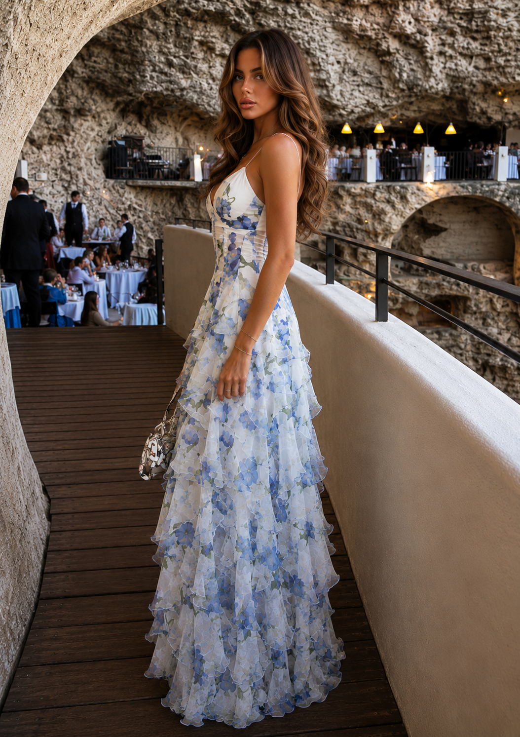 Elegante Bloemenprint Maxi Jurk voor Dames