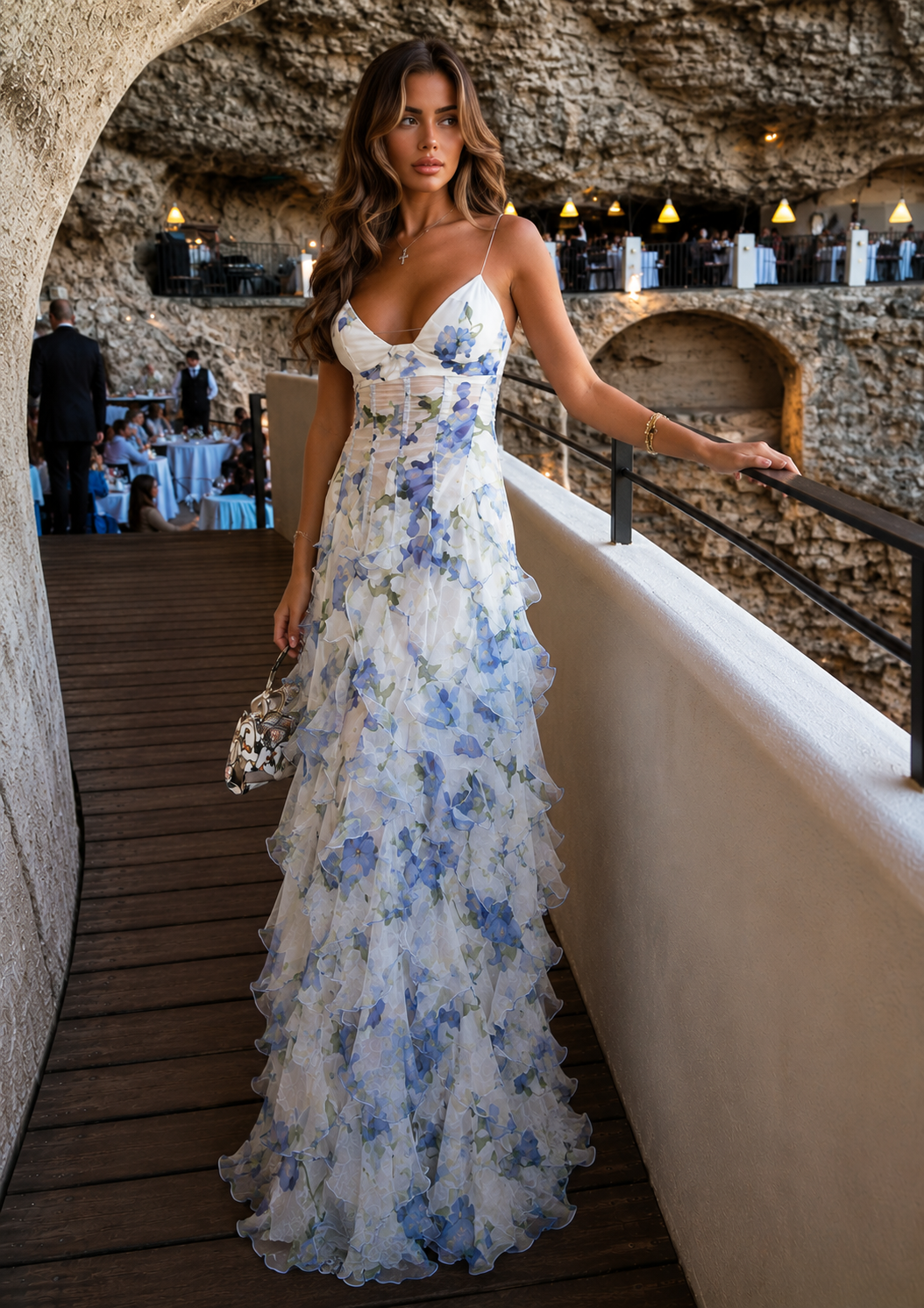Elegante Bloemenprint Maxi Jurk voor Dames