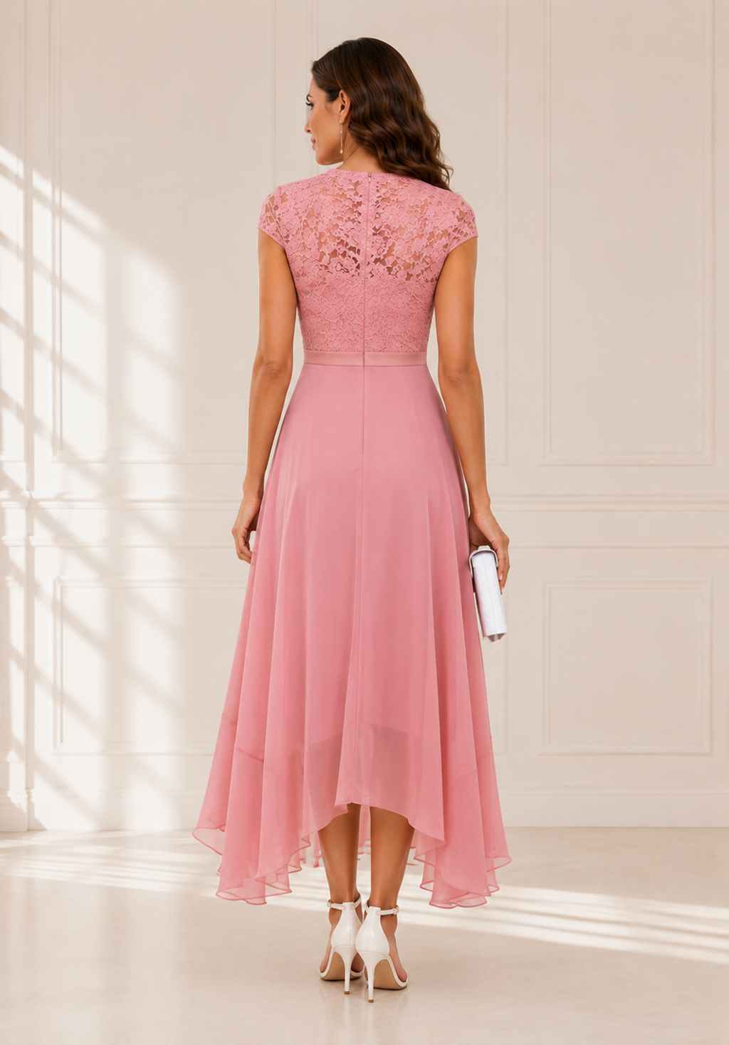 Elegante Zwarte Maxi Jurk met Kant voor Dames