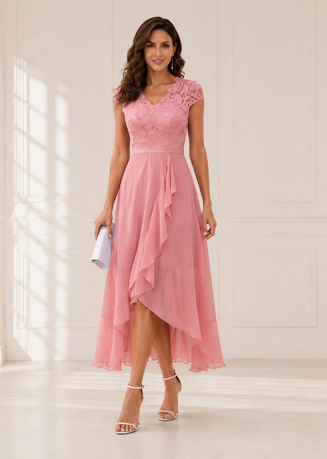 Elegante Zwarte Maxi Jurk met Kant voor Dames