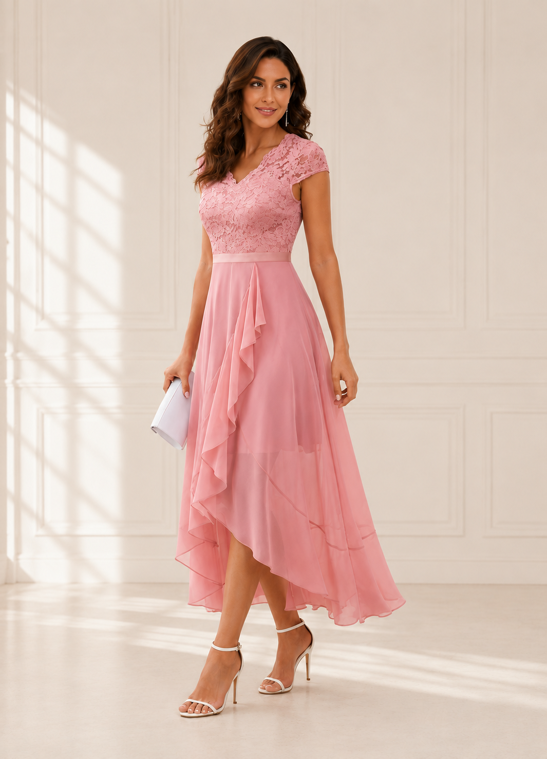 Elegante Zwarte Maxi Jurk met Kant voor Dames