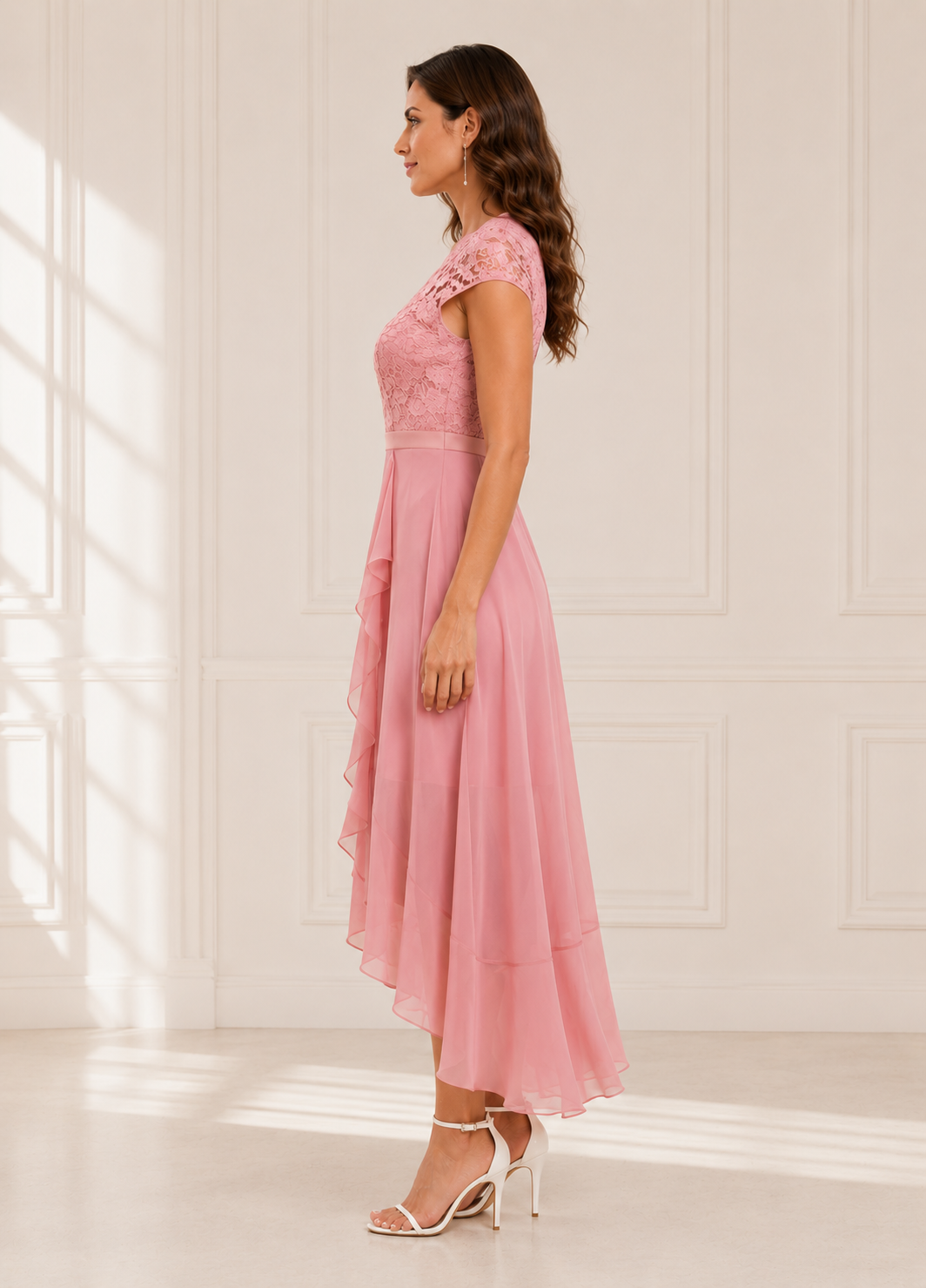 Elegante Zwarte Maxi Jurk met Kant voor Dames