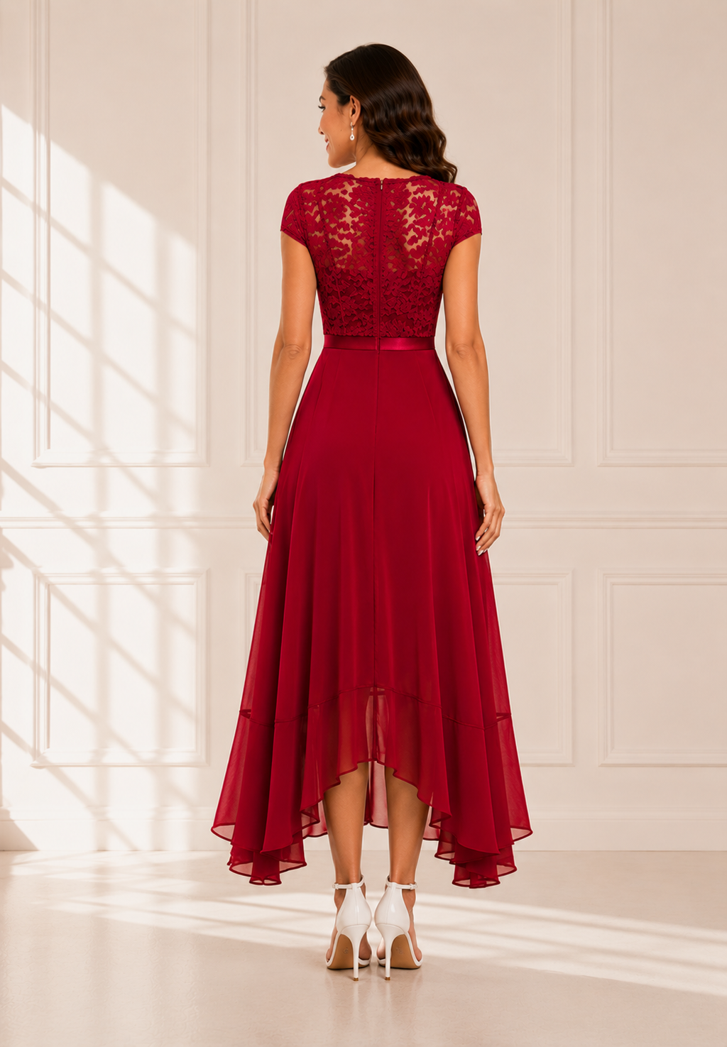 Elegante Zwarte Maxi Jurk met Kant voor Dames