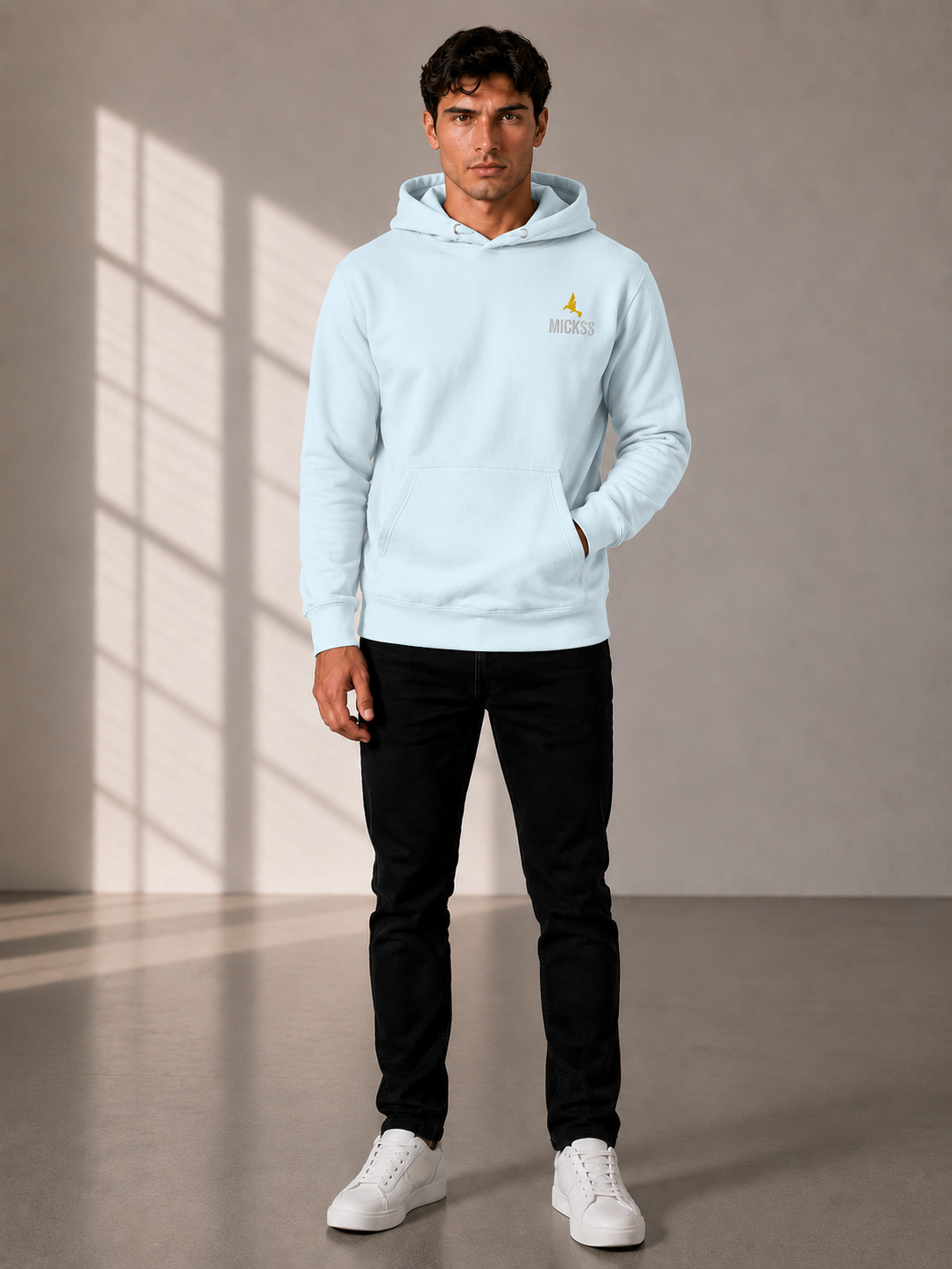 Premium Hoodie voor Heren – Lichtblauw