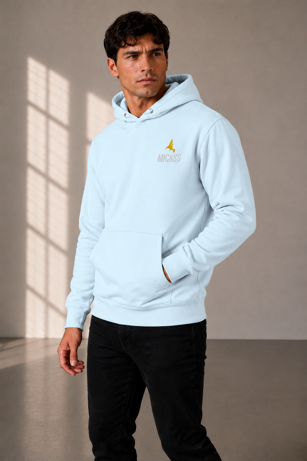 Premium Hoodie voor Heren – Lichtblauw