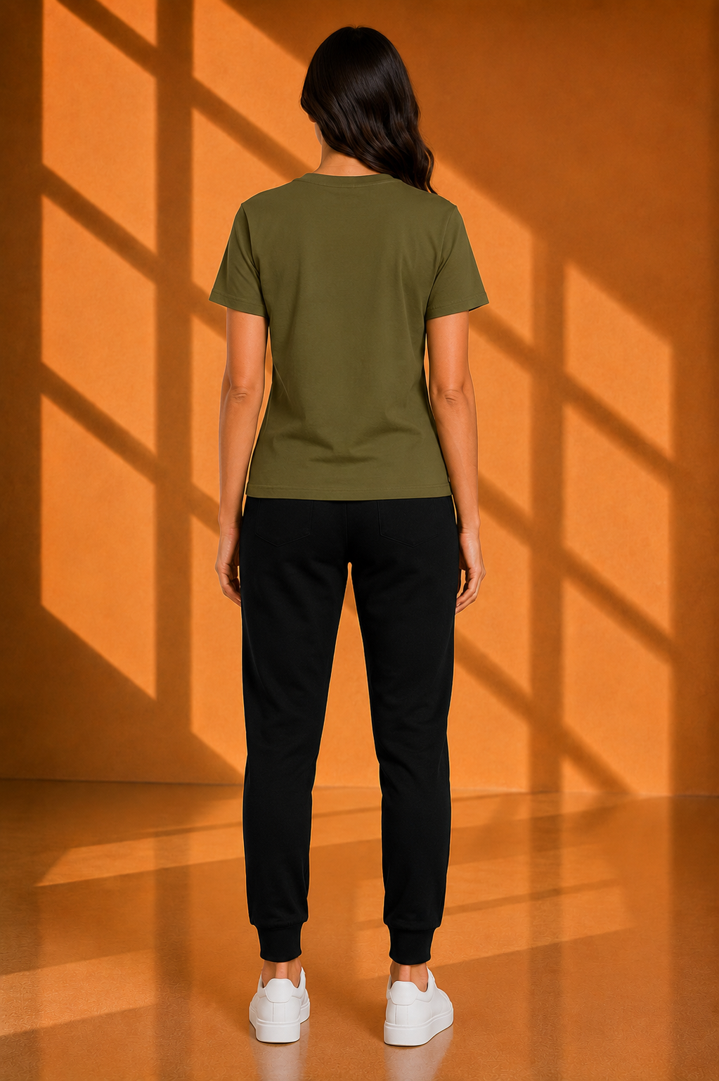 Essential Olijf Premium Katoenen Dames T-Shirt