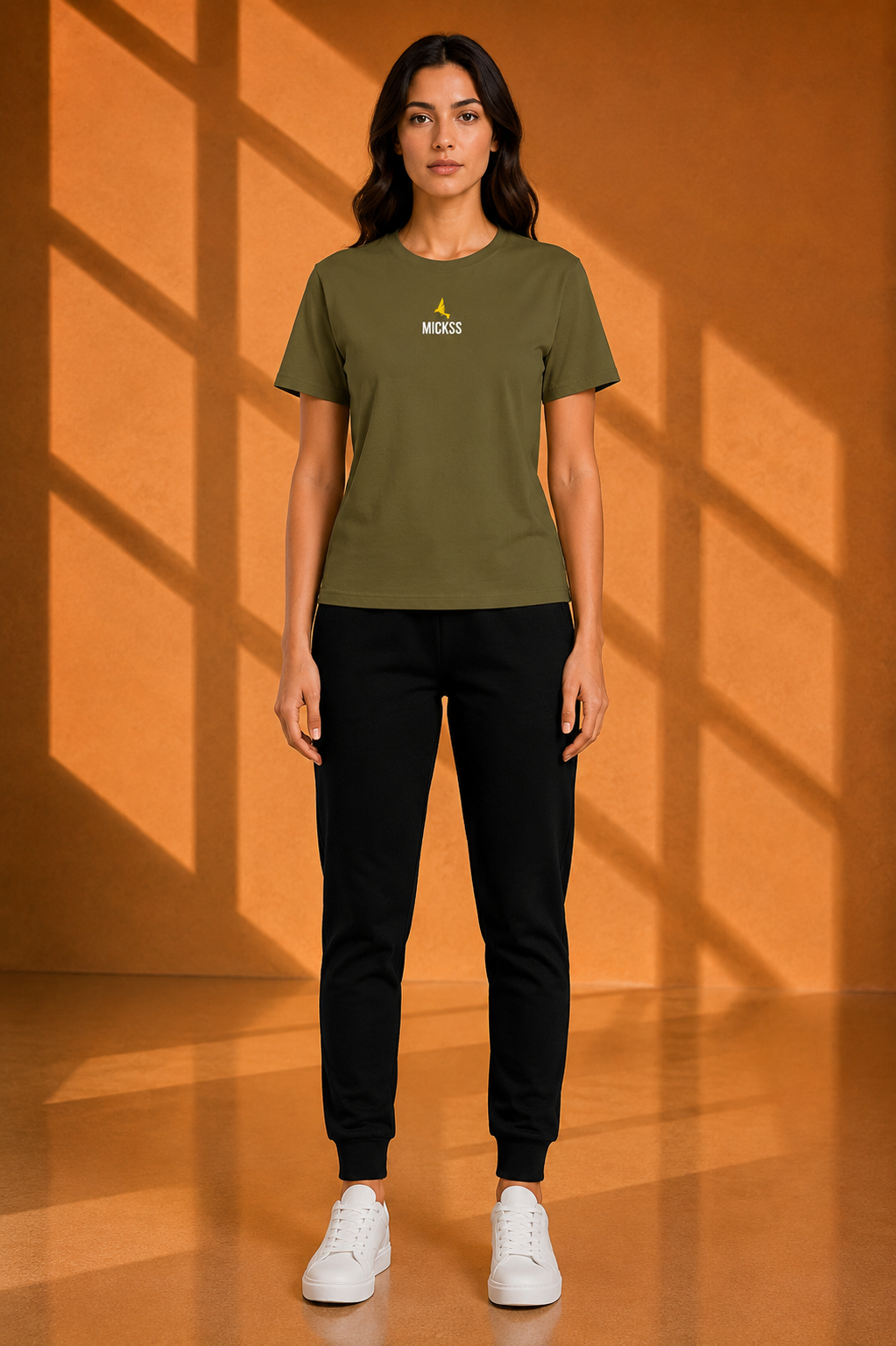 Essential Olijf Premium Katoenen Dames T-Shirt
